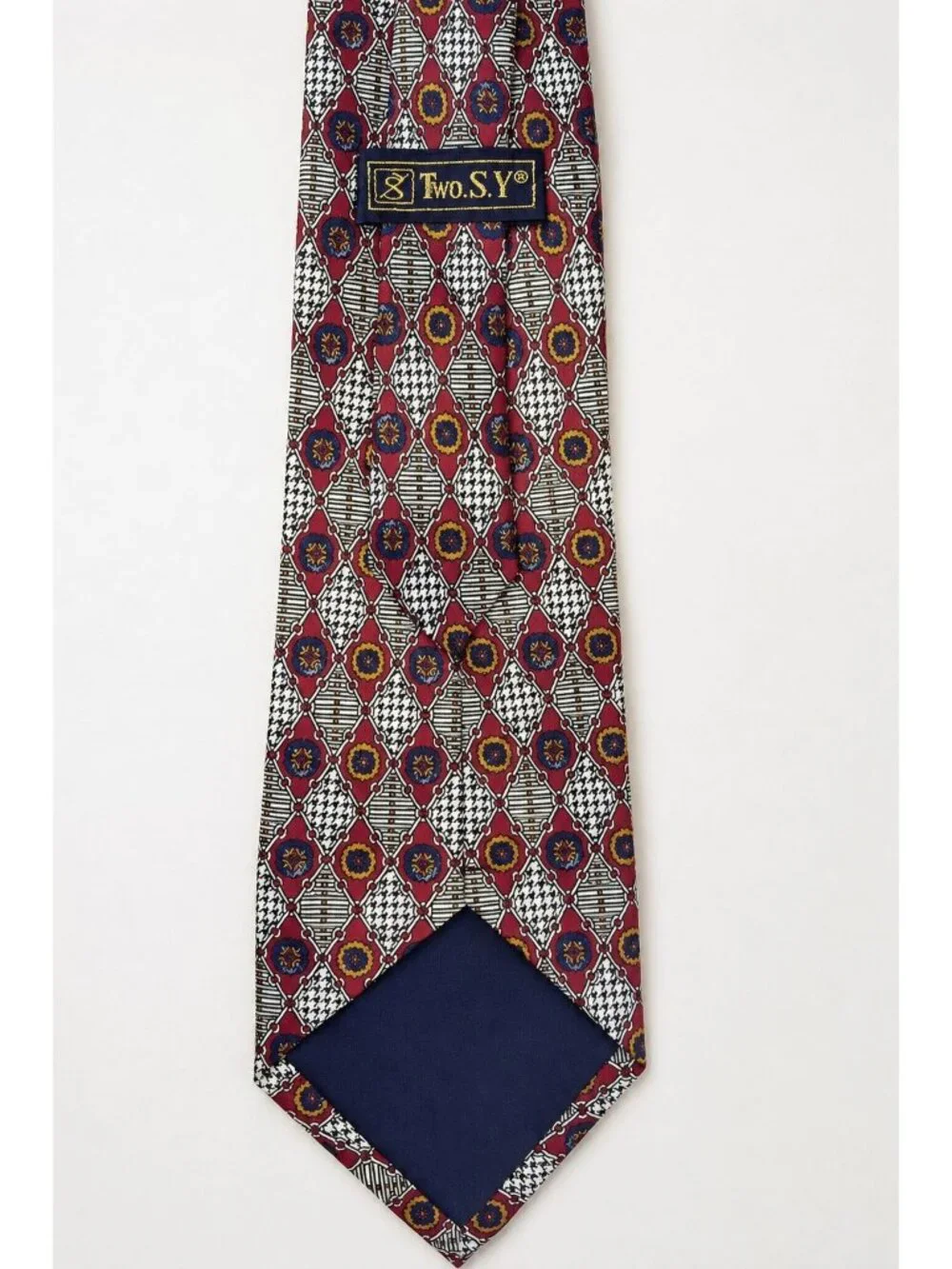 Two. S.Y. Professional Mens Tie burgundy, white, black, yellow and blue